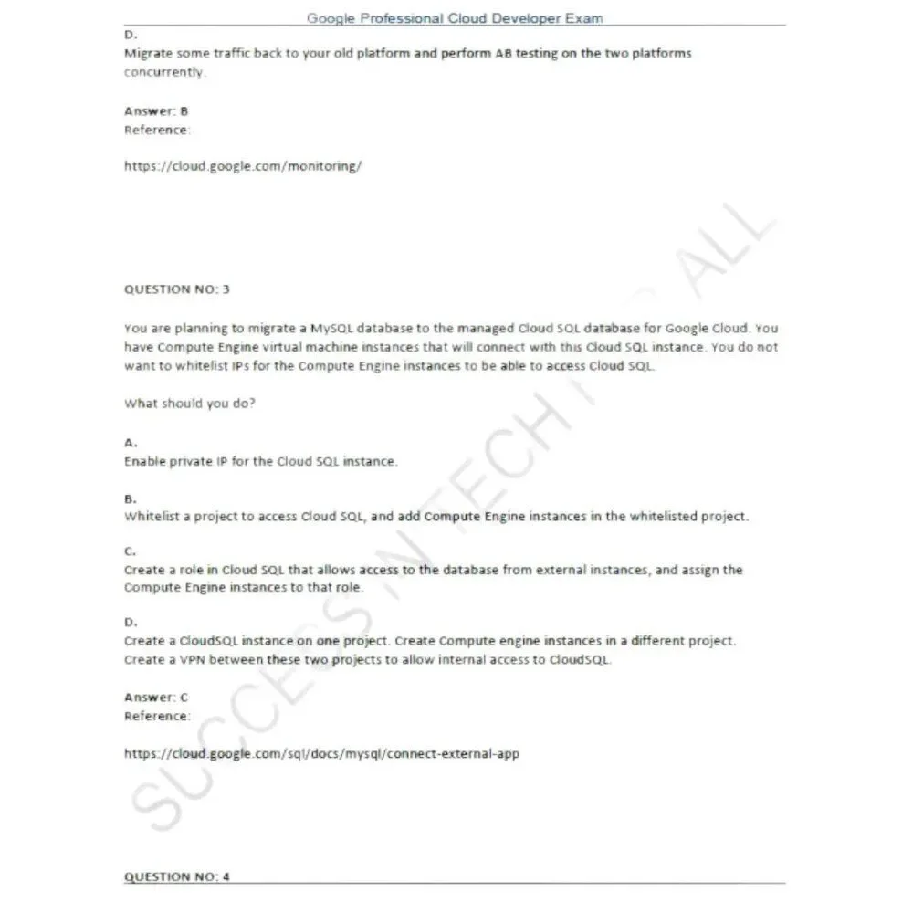 Printout Google Professional Cloud Developer Study Guide - Picture 3 of 6